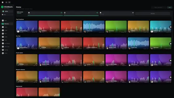 The ClickBeats song feed
